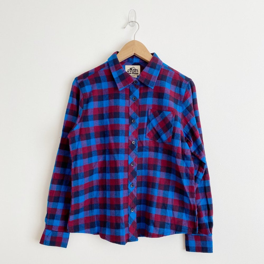 Old Mill, NWOT, Ladies Flannel Shirt, Blue/Red Size Small
